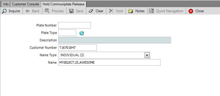 HoldCommuniplateReleaseInquire
