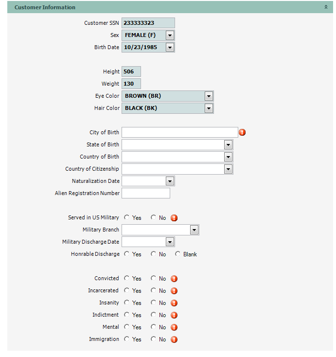 Hazmat Background Check Application
